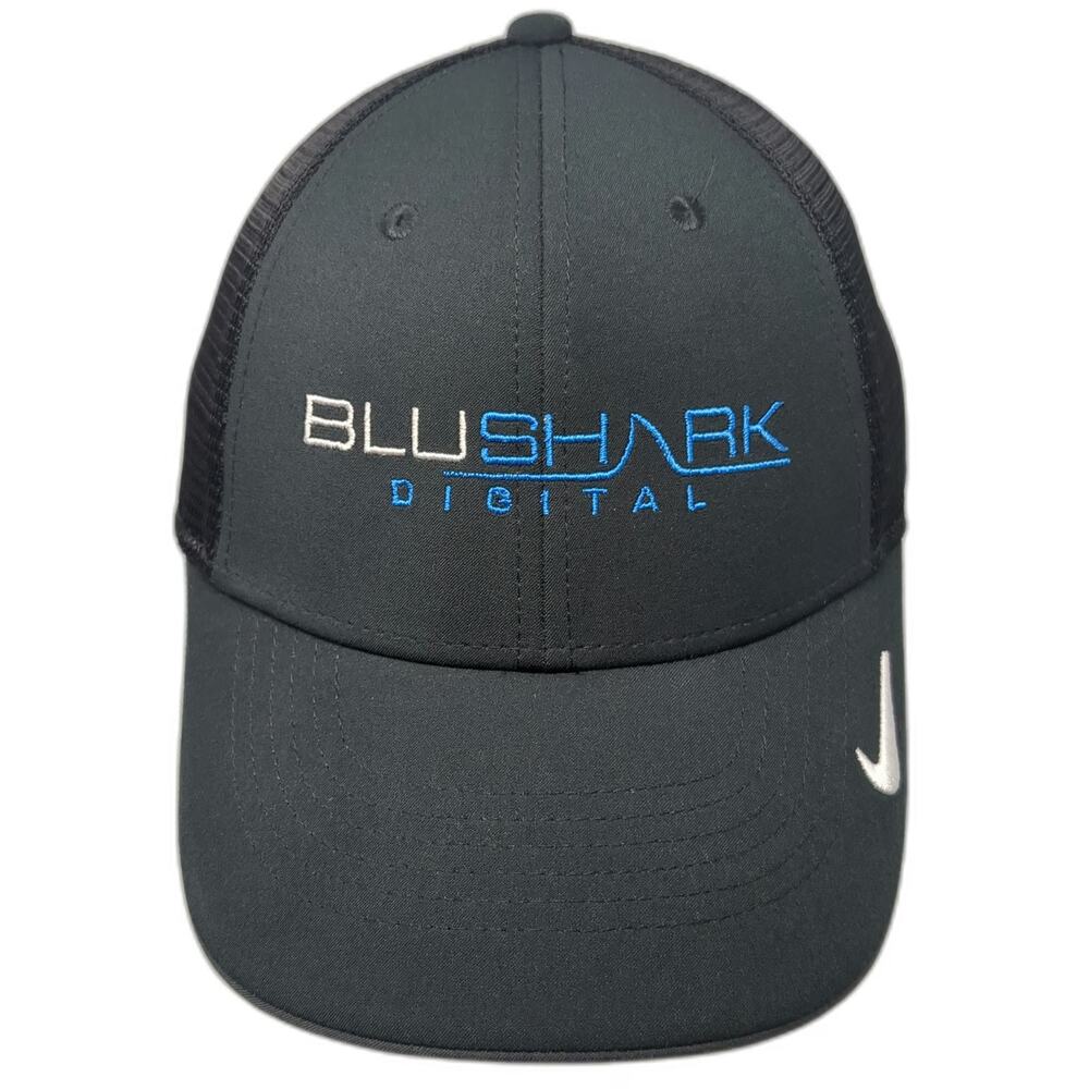 Nike Baseball Cap Black L BluShark Digital Mesh Dri-FIT Legacy91 Stretch Fit Hat
